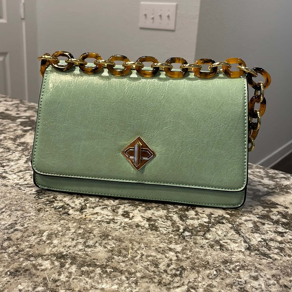 Small aqua leather purse